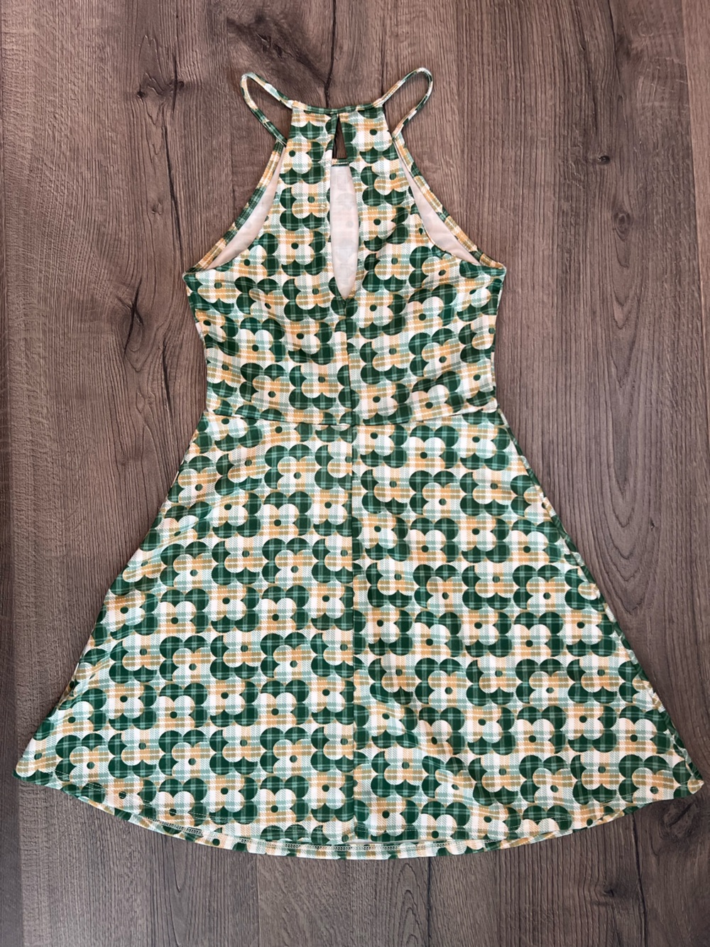 Altar'd State Green & Yellow Geometric dress - small